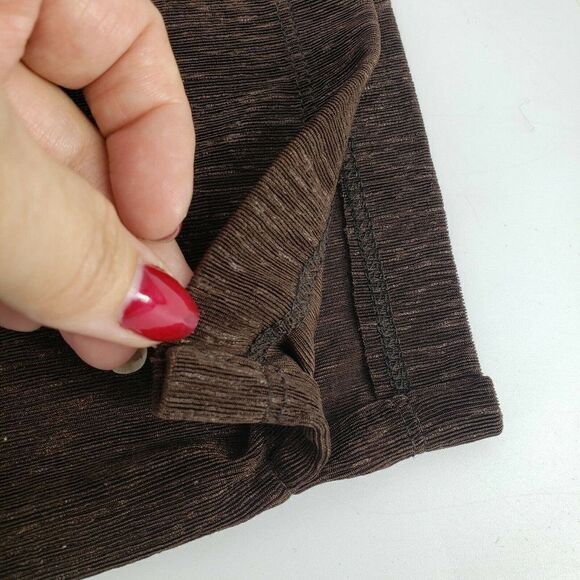 Coldwater Creek Crop Pants Slinky Crinkle Texture Travallure Brown 1X New - Picture 4 of 12